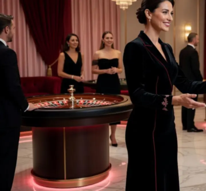 Hostesky a průvodci se starají o luxusní atmosféru mobilního kasinového eventu